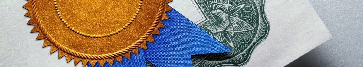 Certificate seal and ribbon